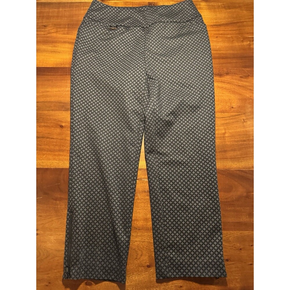 Lisette L Montreal Sport Womens Geometric Ankle Zip Pants Sz 6 Pull On Stretch